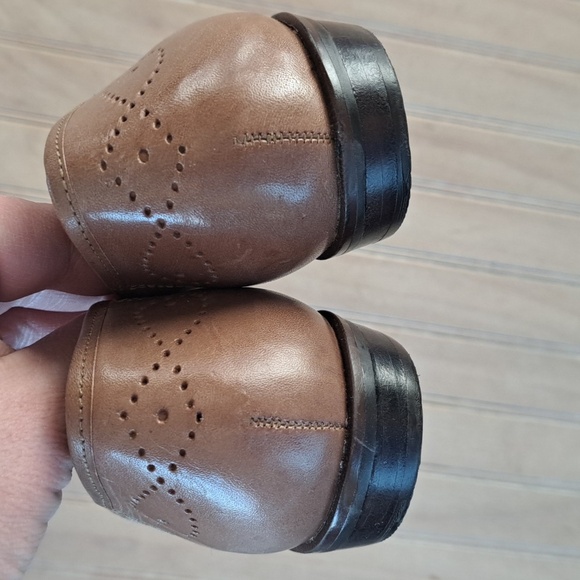 Apostrophe Vintage Leather Fringe Light Brown Flat Slim Fit Penny Loafers - Picture 3 of 10